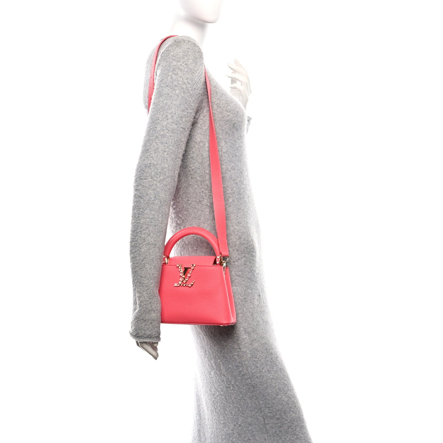 Louis Vuitton Taurillon LV Bloom Capucines Mini Pink Sky 2 of 9
