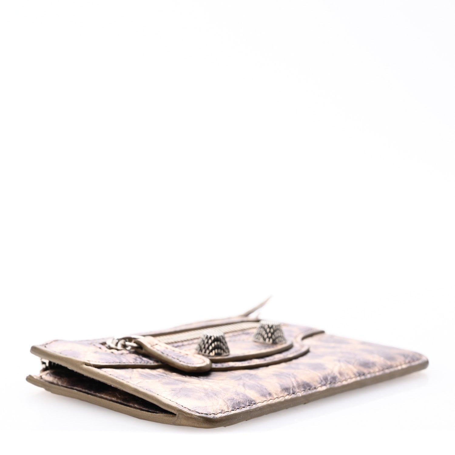 Balenciaga Agneau Leopard Print Le Cagole Coin Card Holder Brown 4 of 11