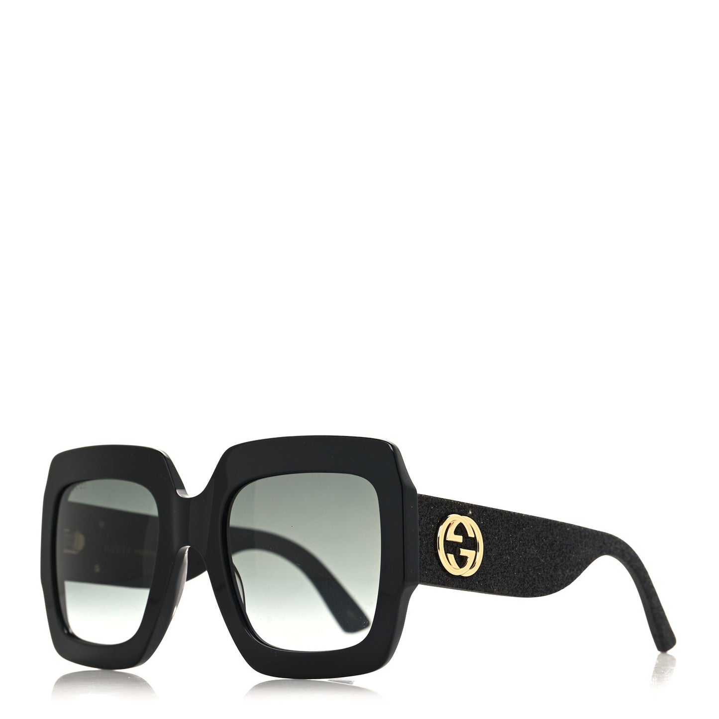 Square Frame GG0102S Sunglasses Glitter Black