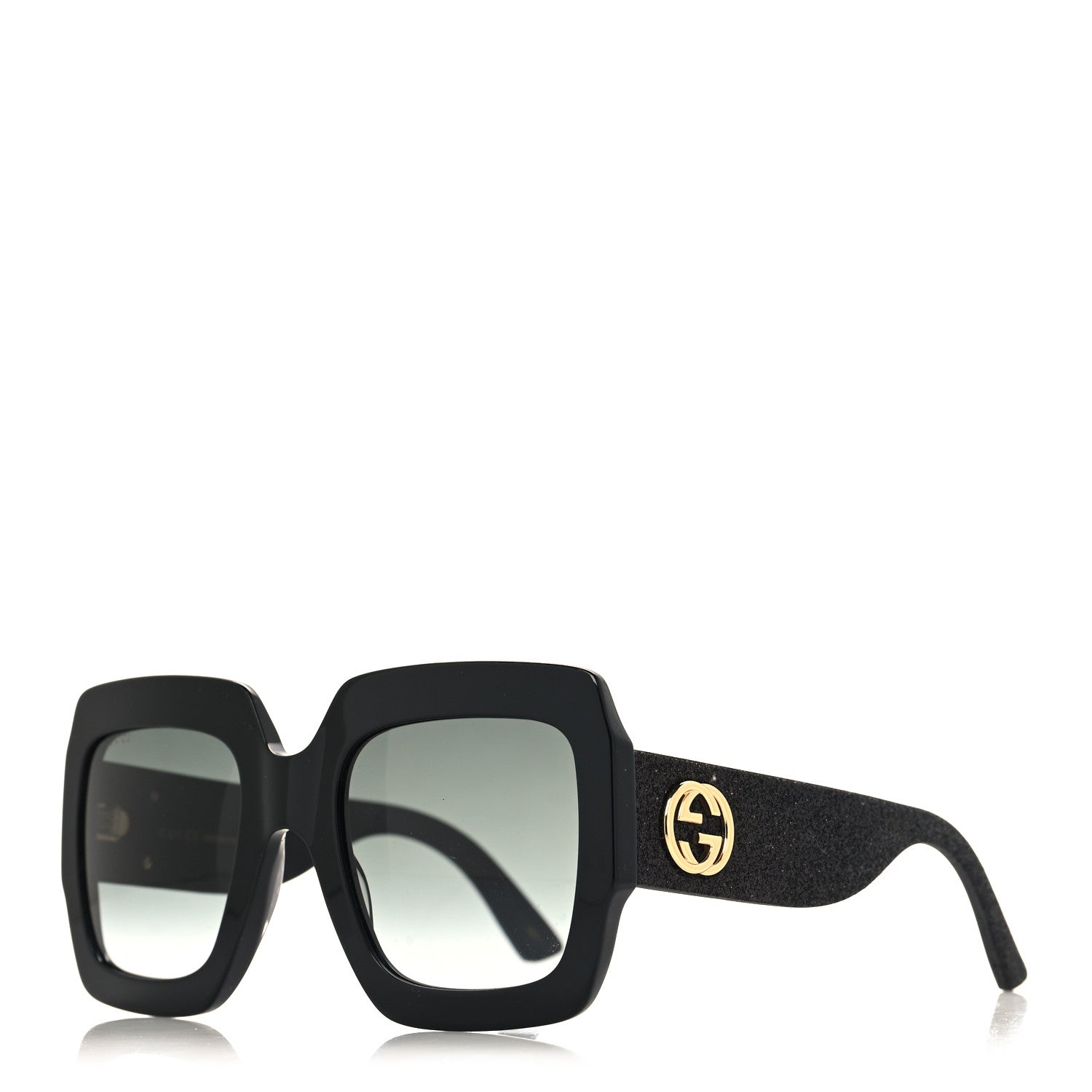 Gucci Square Frame GG0102S Sunglasses Glitter Black 1 of 8