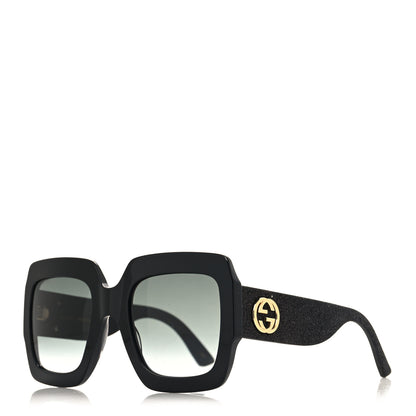 Gucci Square Frame GG0102S Sunglasses Glitter Black 1 of 8
