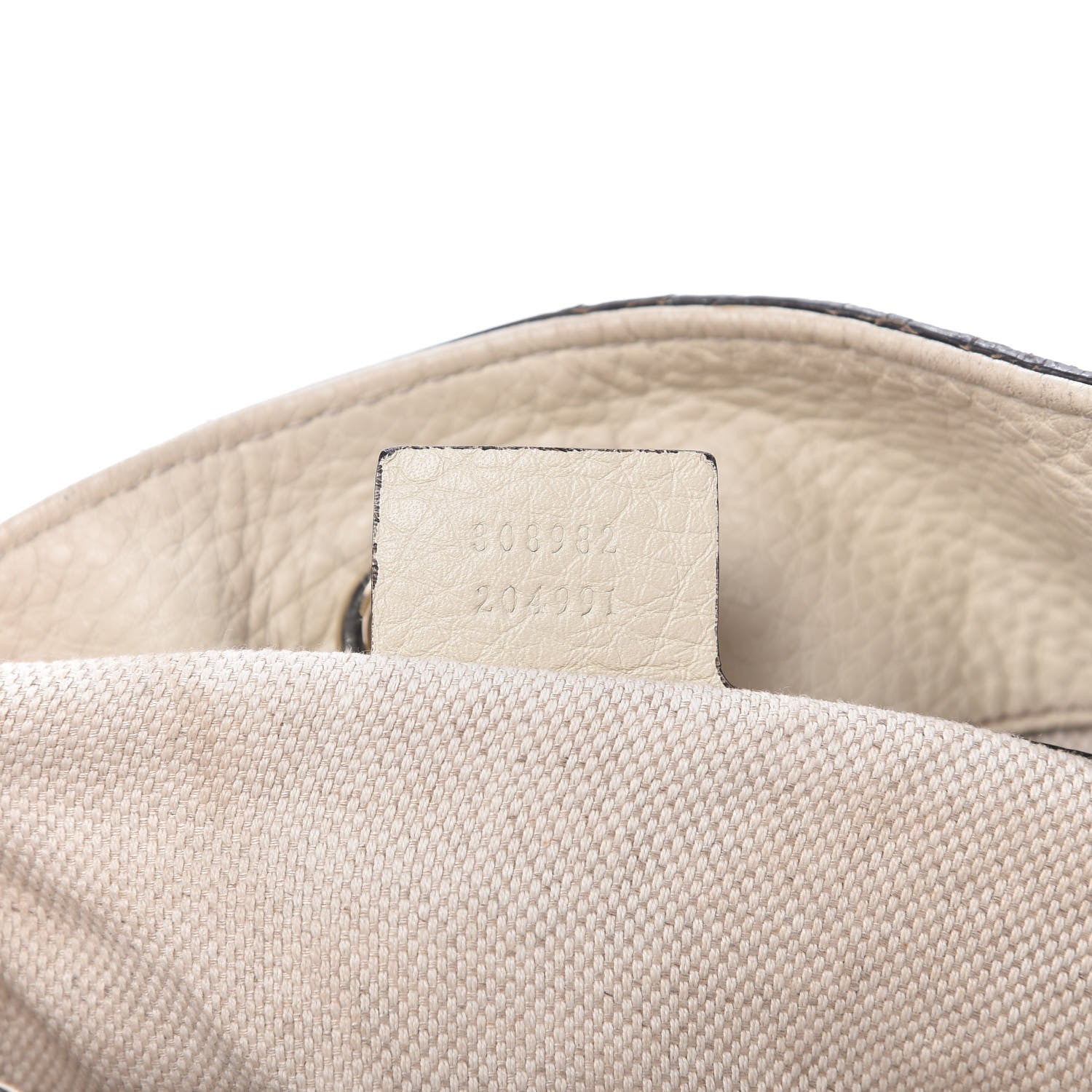 Gucci Pebbled Calfskin Medium Soho Chain Shoulder Bag Off White 9 of 11