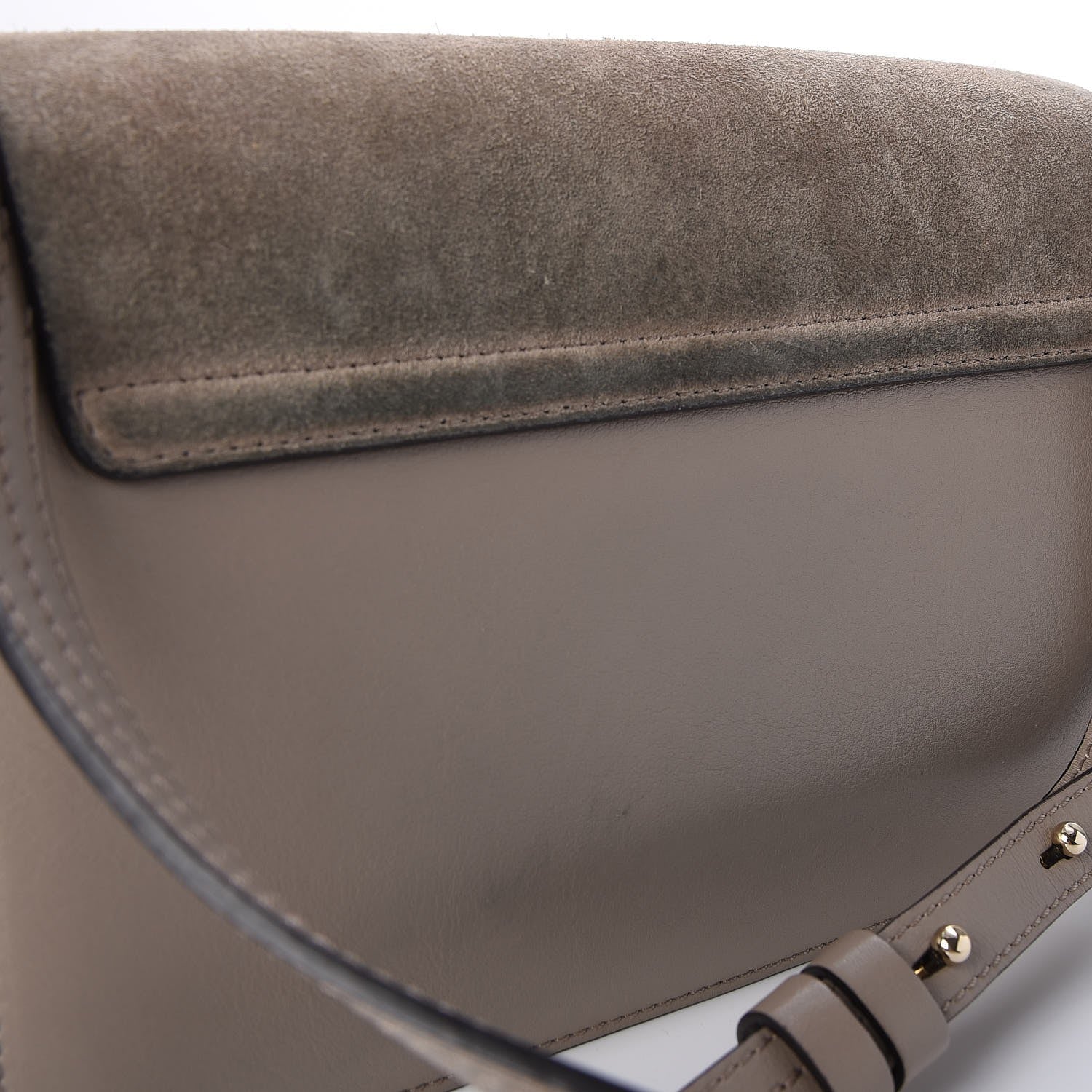 Chloe Suede Calfskin Small Faye Shoulder Bag Motty Grey 5 of 9