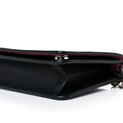 Prada Saffiano Pradamalia Mini Chain Bag Black Begonia 8 of 11