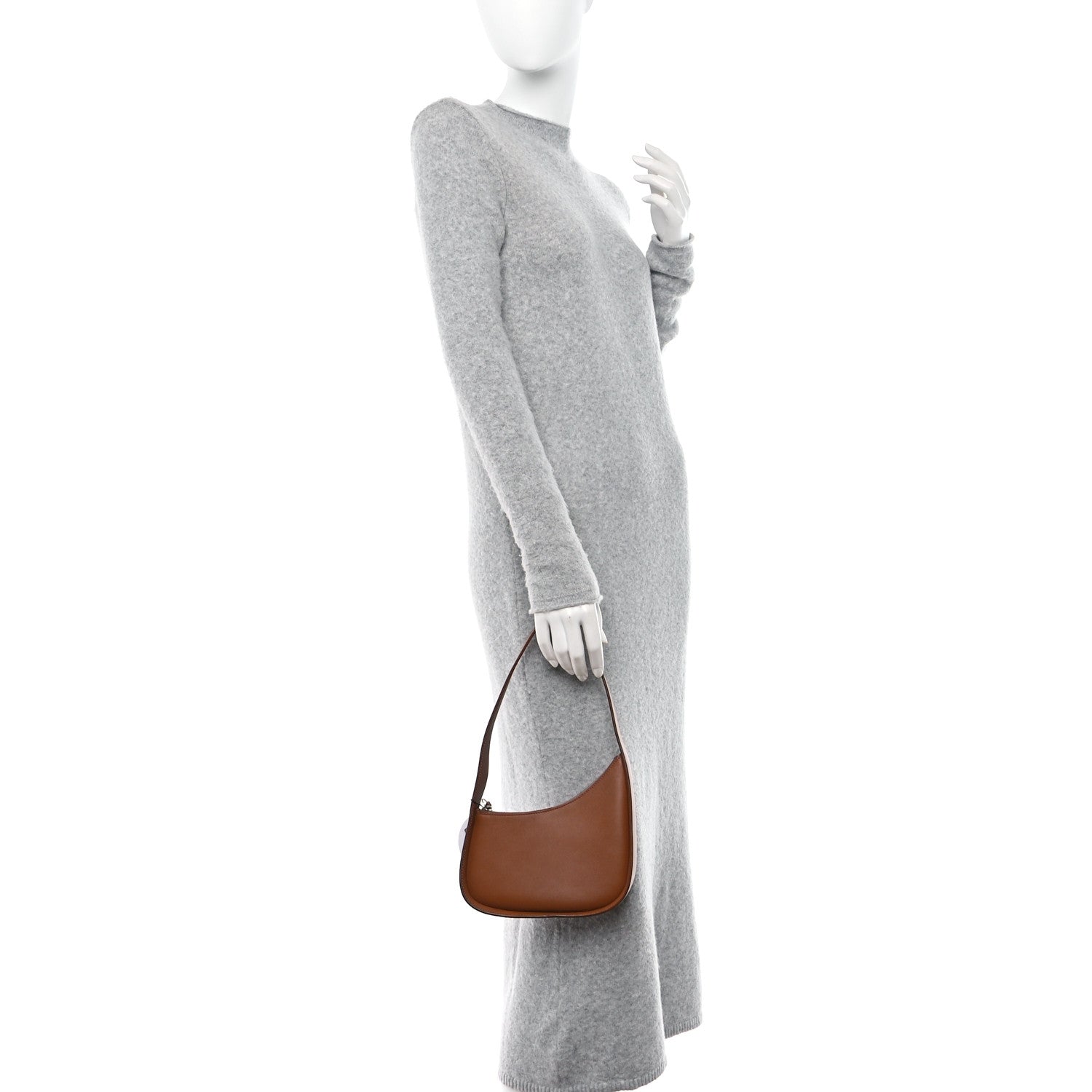 The Row Smooth Calfskin Half Moon Shoulder Bag Chestnut 2 of 8