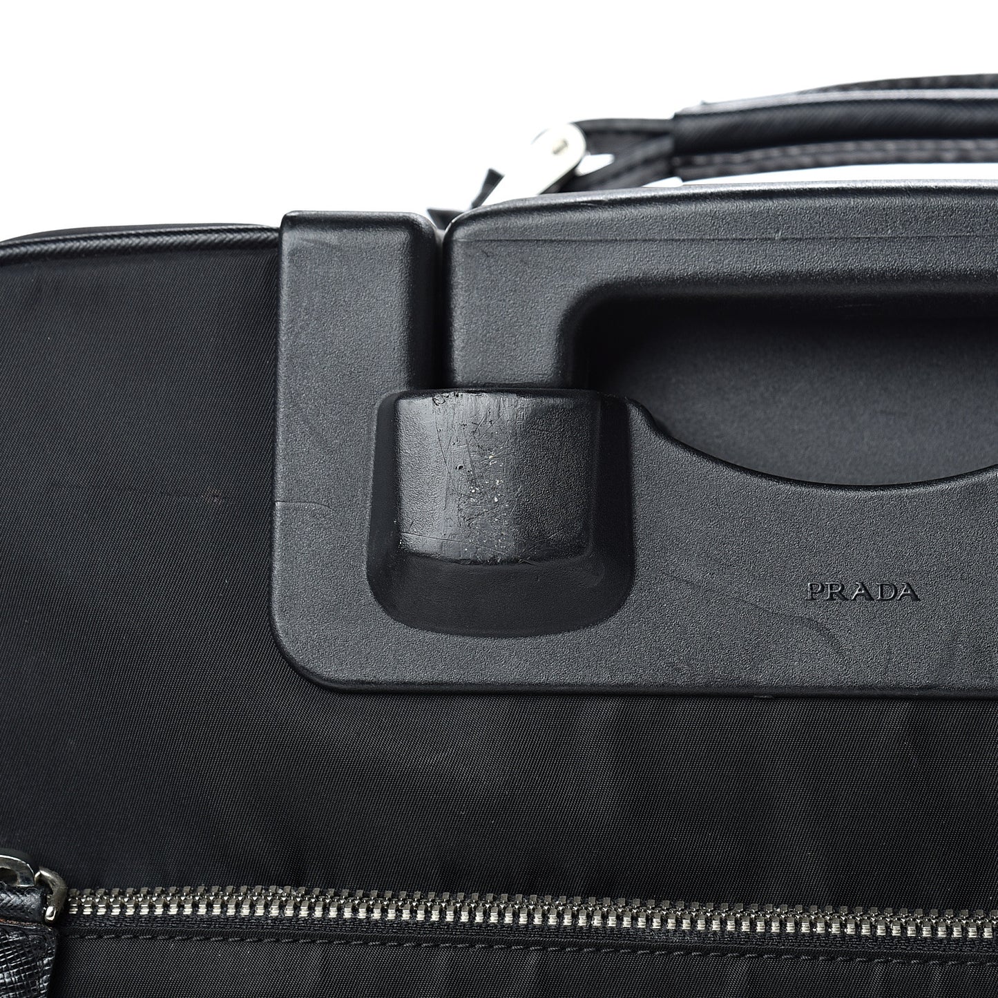 Tessuto Nylon Saffiano Trolley Luggage Black