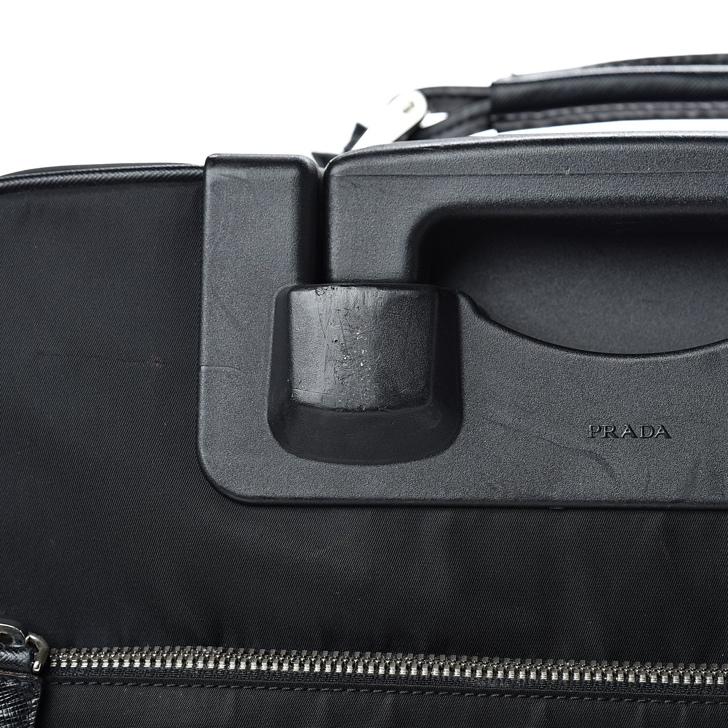 Prada Tessuto Nylon Saffiano Trolley Luggage Black 19 of 32