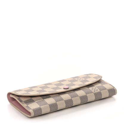Louis Vuitton Damier Azur Emilie Wallet Rose Ballerine 4 of 11