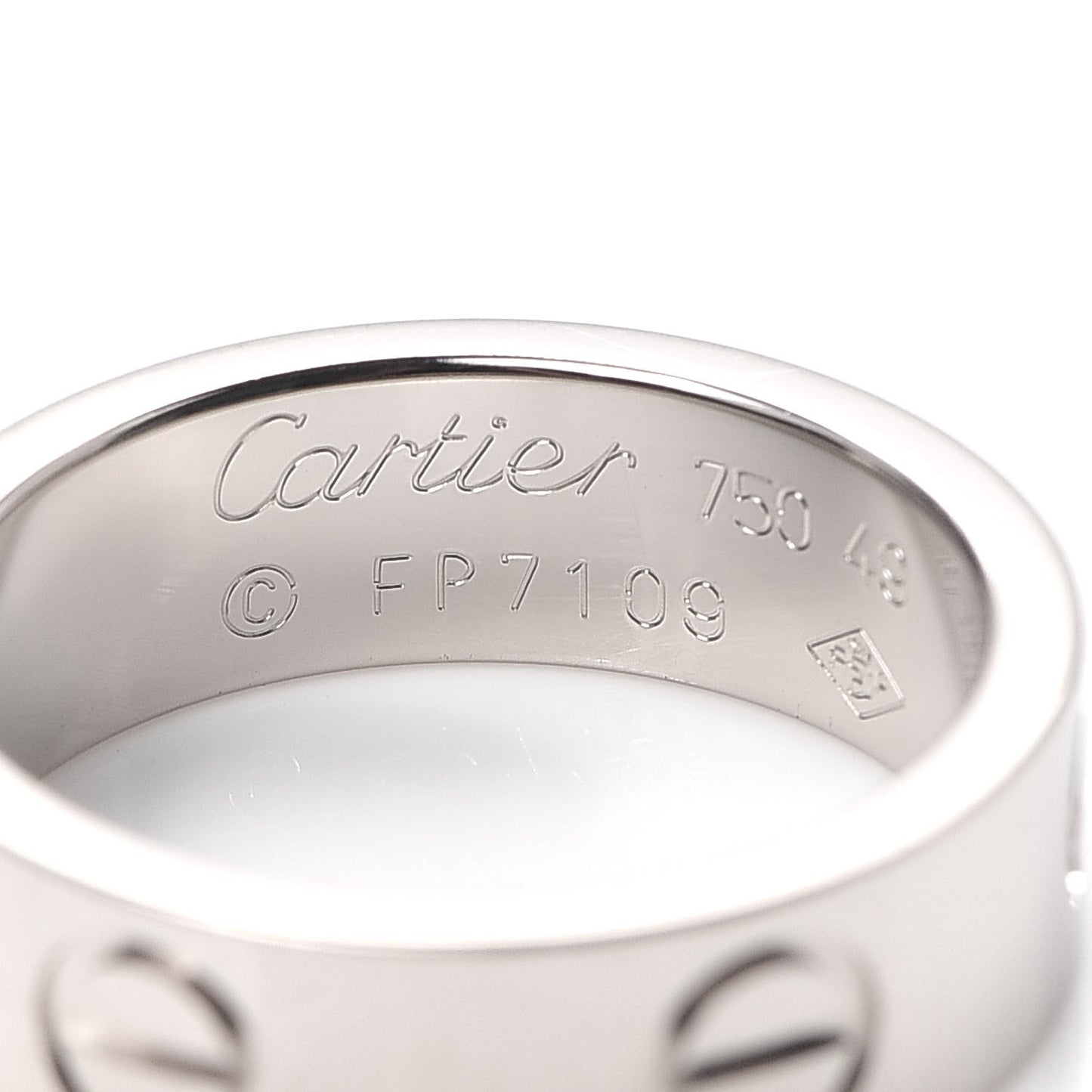18K White Gold 5.5mm LOVE Ring 49 4.75