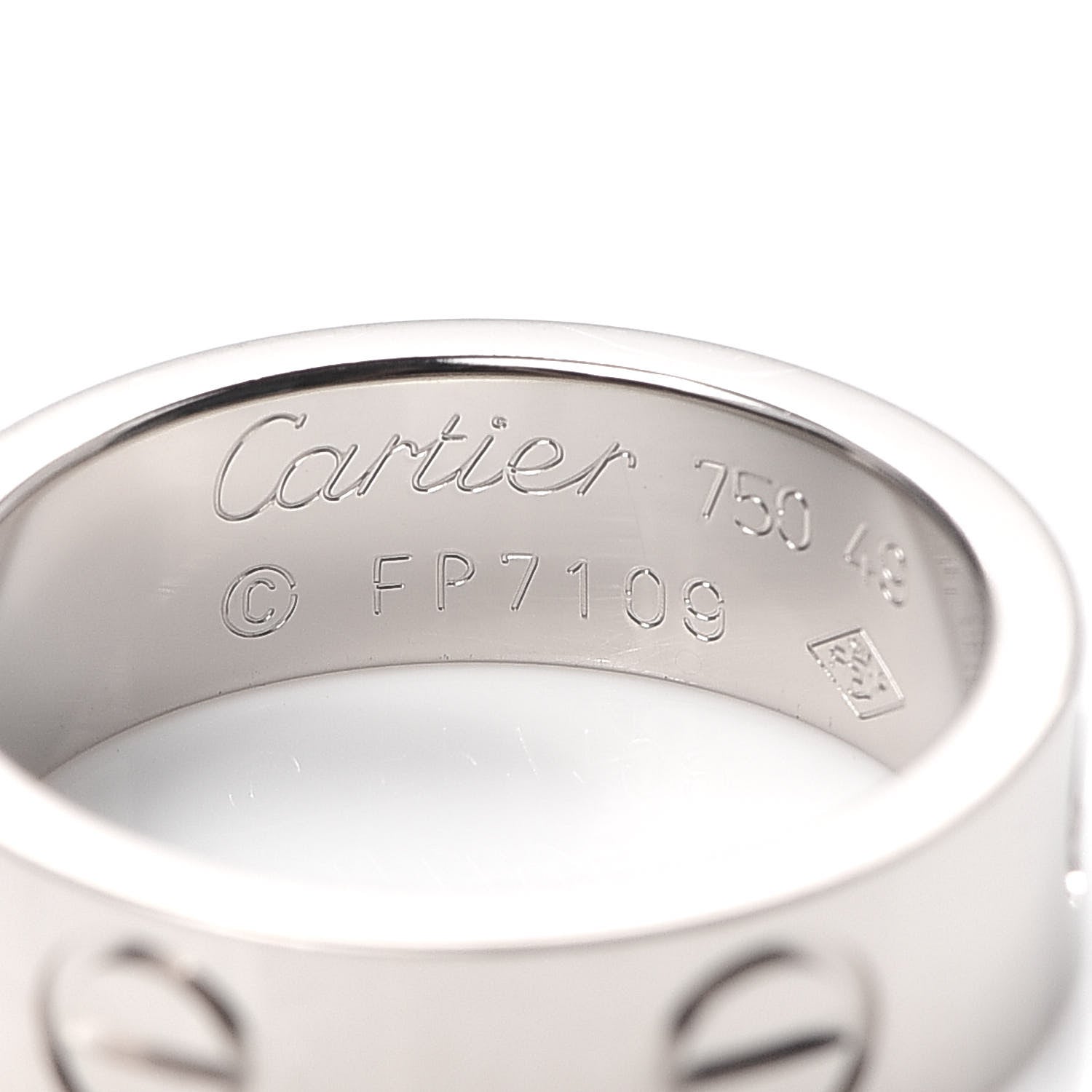 Cartier 18K White Gold 5.5mm LOVE Ring 49 4.75 4 of 4
