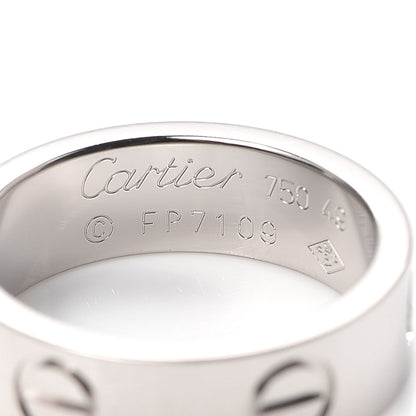 Cartier 18K White Gold 5.5mm LOVE Ring 49 4.75 4 of 4