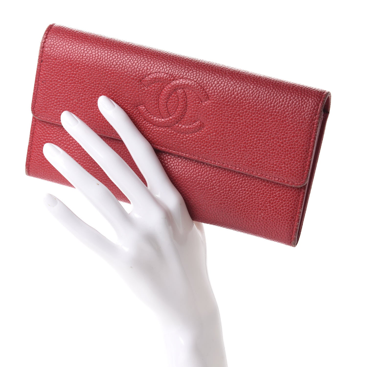 Chanel Caviar Timeless CC Large Flap Wallet Red 2 of 15