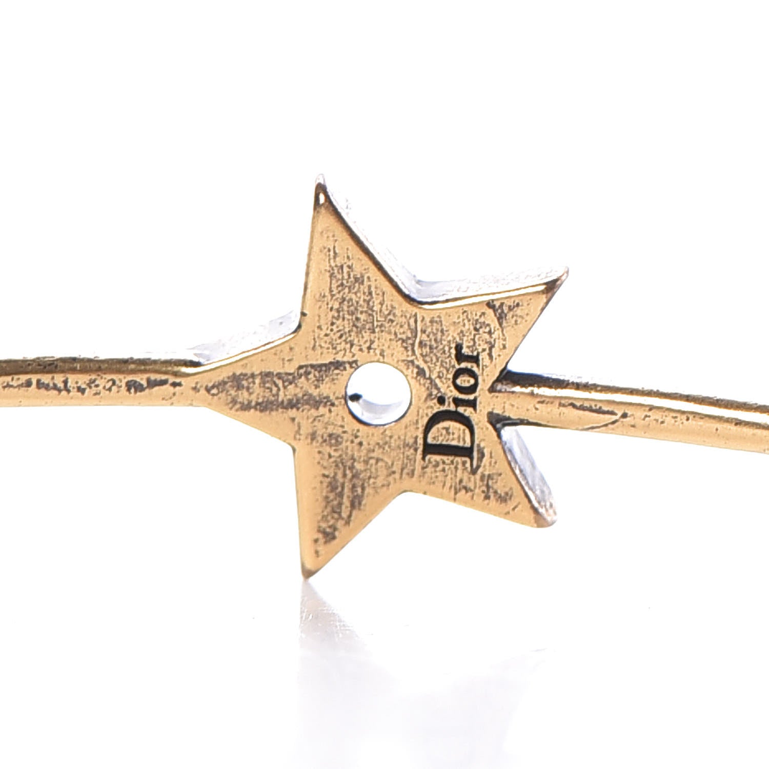 Christian Dior Metal J'Adior Hoop Earrings Aged Gold 3 of 5