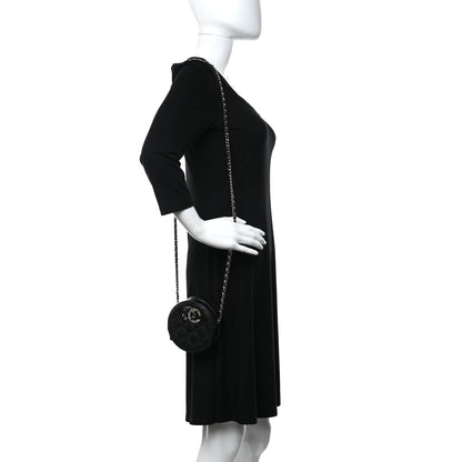 Chanel Caviar Quilted French New Wave Round Clutch With Chain Black 2 of 9