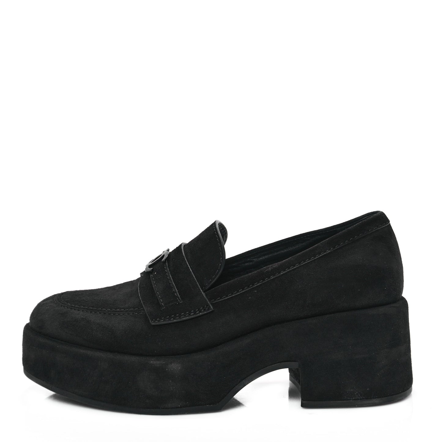Suede CC Platform Loafers 36.5 Black