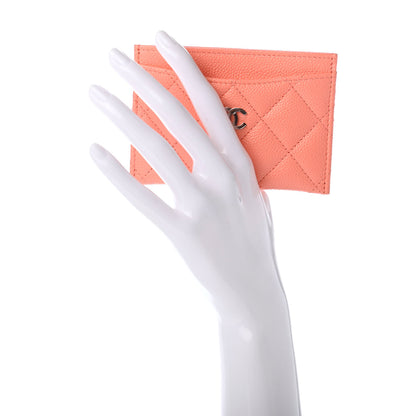 Chanel Caviar Quilted Card Holder Coral 2 of 7