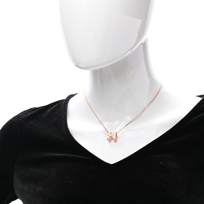 Hermes Lacquered Rose Gold Pop H Pendant Necklace Rose Dragee 2 of 8