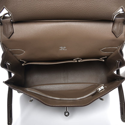 Hermes Taurillon Clemence Jypsiere 34 Etoupe 5 of 9