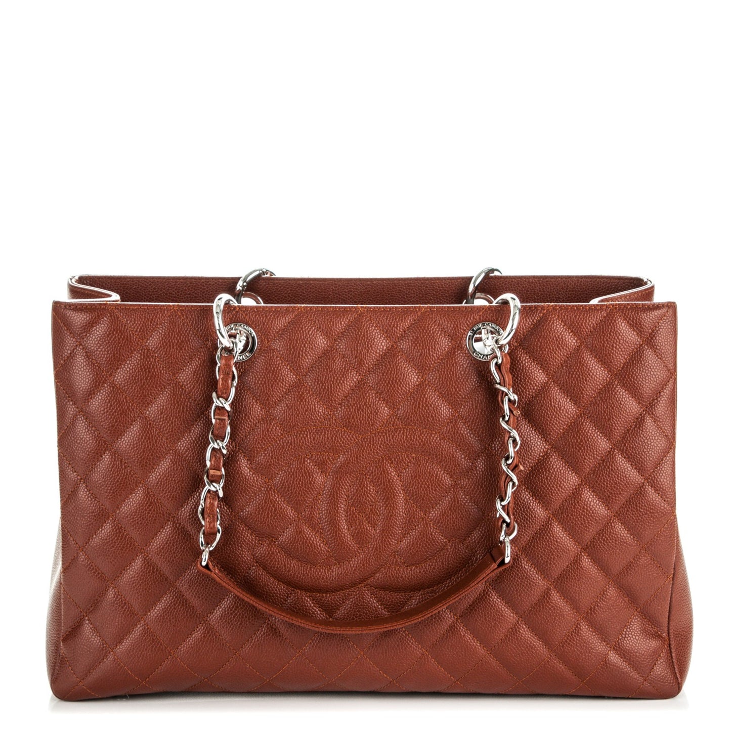 Caviar Quilted XL Grand Shopping Tote GST Brown