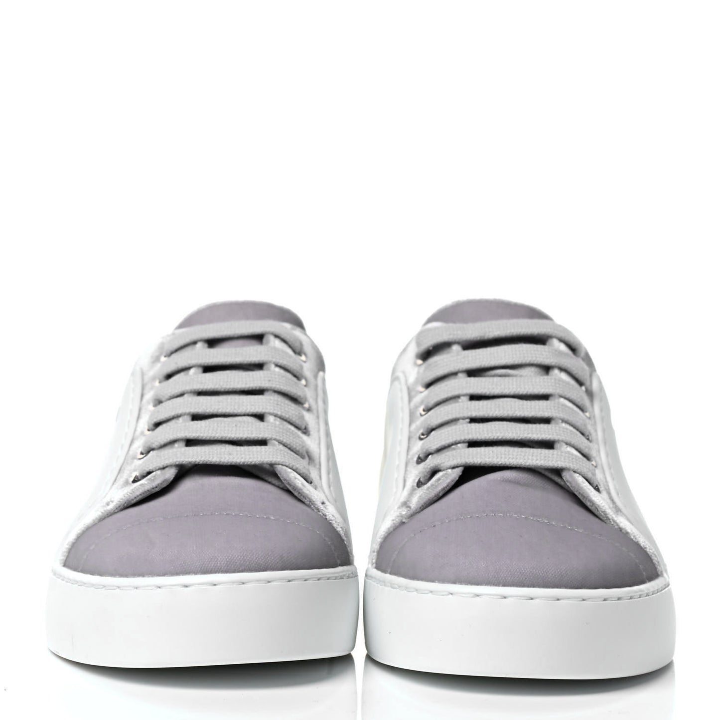Calfskin Velvet Womens CC Sneakers 36.5 White Silver