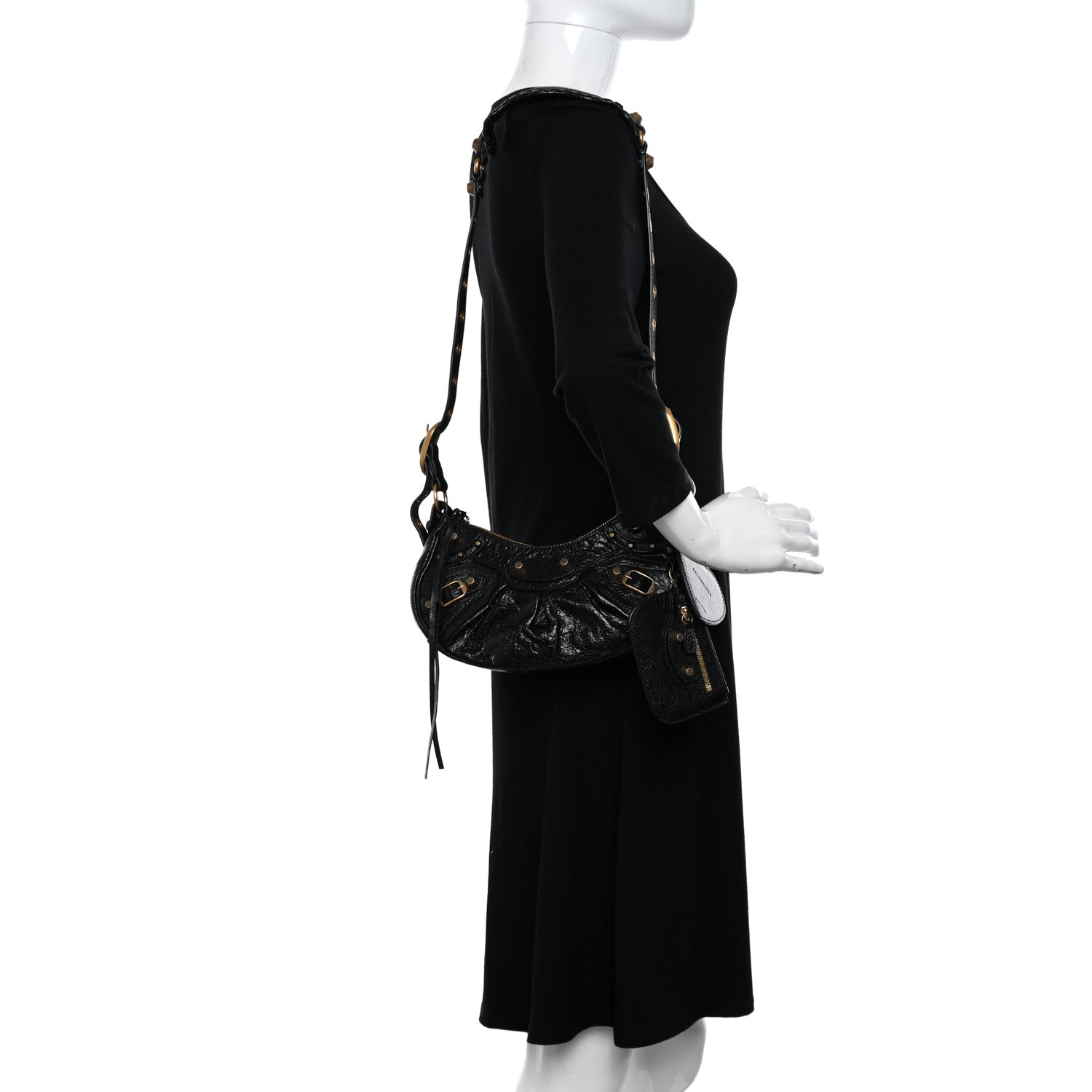 Balenciaga Agneau Arena Le Cagole Shoulder Bag XS Black 2 of 10