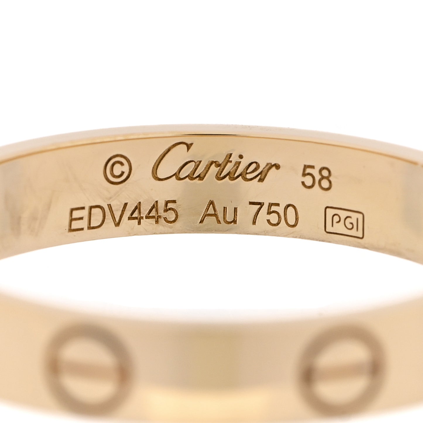 18K Yellow Gold 3.5mm LOVE Wedding Band Ring 58 8.5