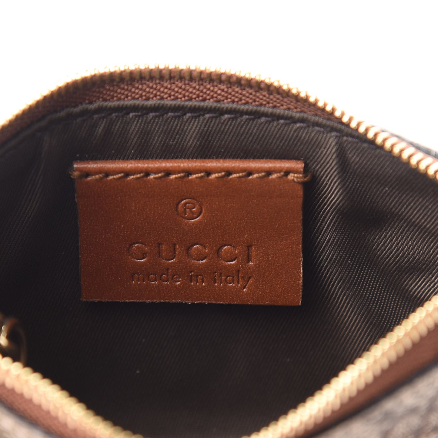 GG Supreme Monogram Key Case Brown