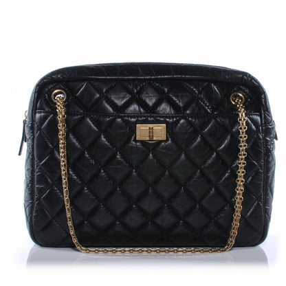 Chanel Aged Calfskin Quilted Large Reissue Camera Case Black 1 of 8