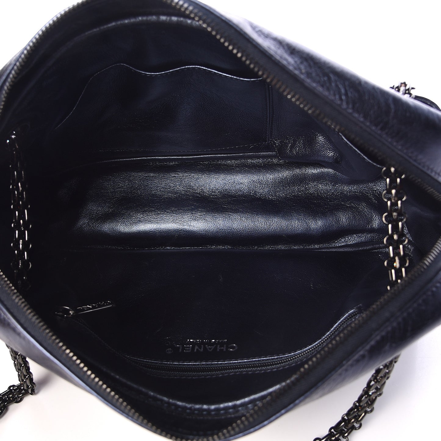 Metallic Aged Calfskin Quilted Medium Reissue Camera Case Bag Blue
