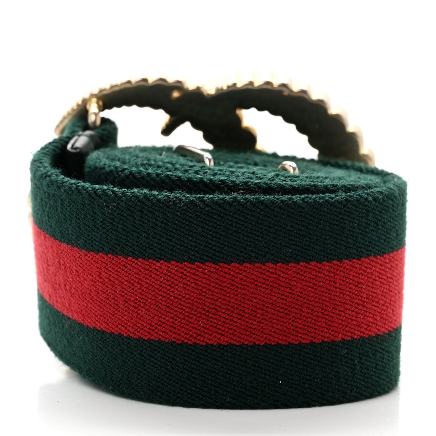 Canvas Torchon Double G Web Belt 75 30 Verde