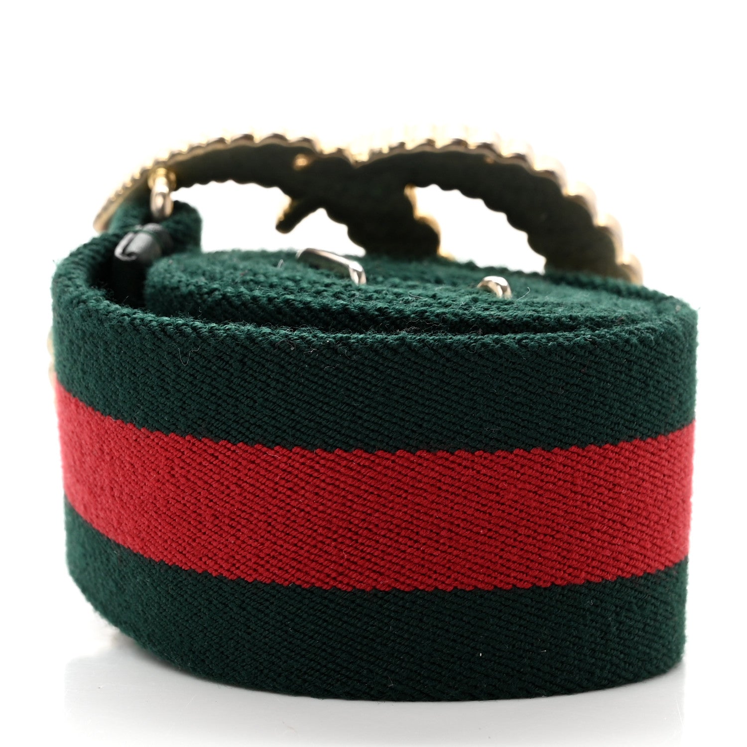 Gucci Canvas Torchon Double G Web Belt 75 30 Verde 2 of 4