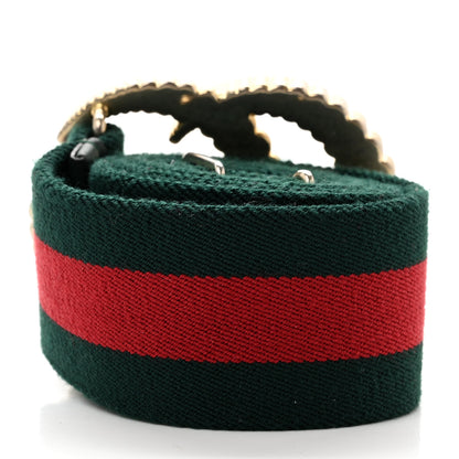 Gucci Canvas Torchon Double G Web Belt 75 30 Verde 2 of 4