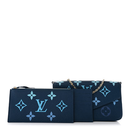Louis Vuitton Empreinte Monogram Giant Felicie Pochette Chain Wallet Gradient Blue 3 of 10