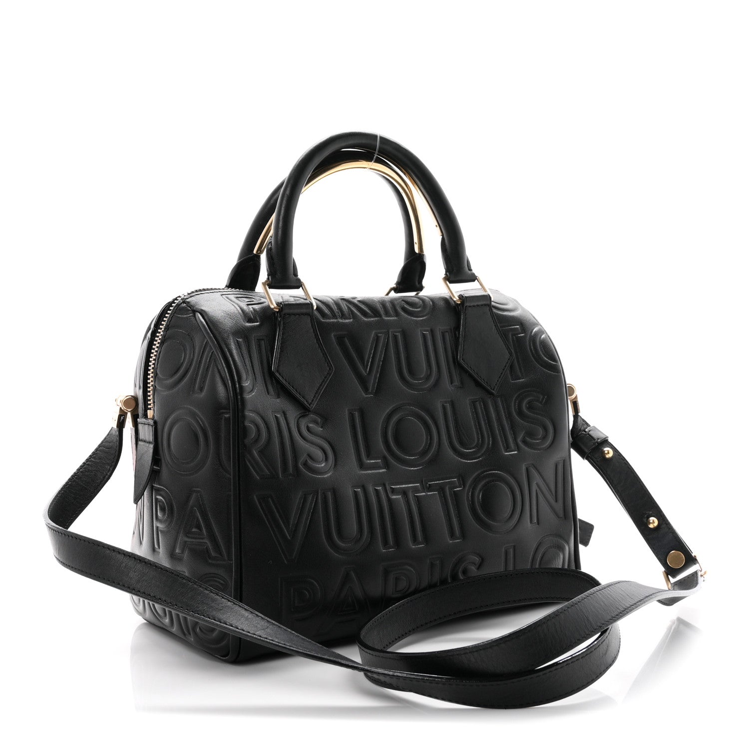 Louis Vuitton Calfskin Embossed Mini Cube Speedy Black 3 of 10