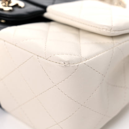 Chanel Lambskin Quilted Mini Rectangular Flap White Black 10 of 12
