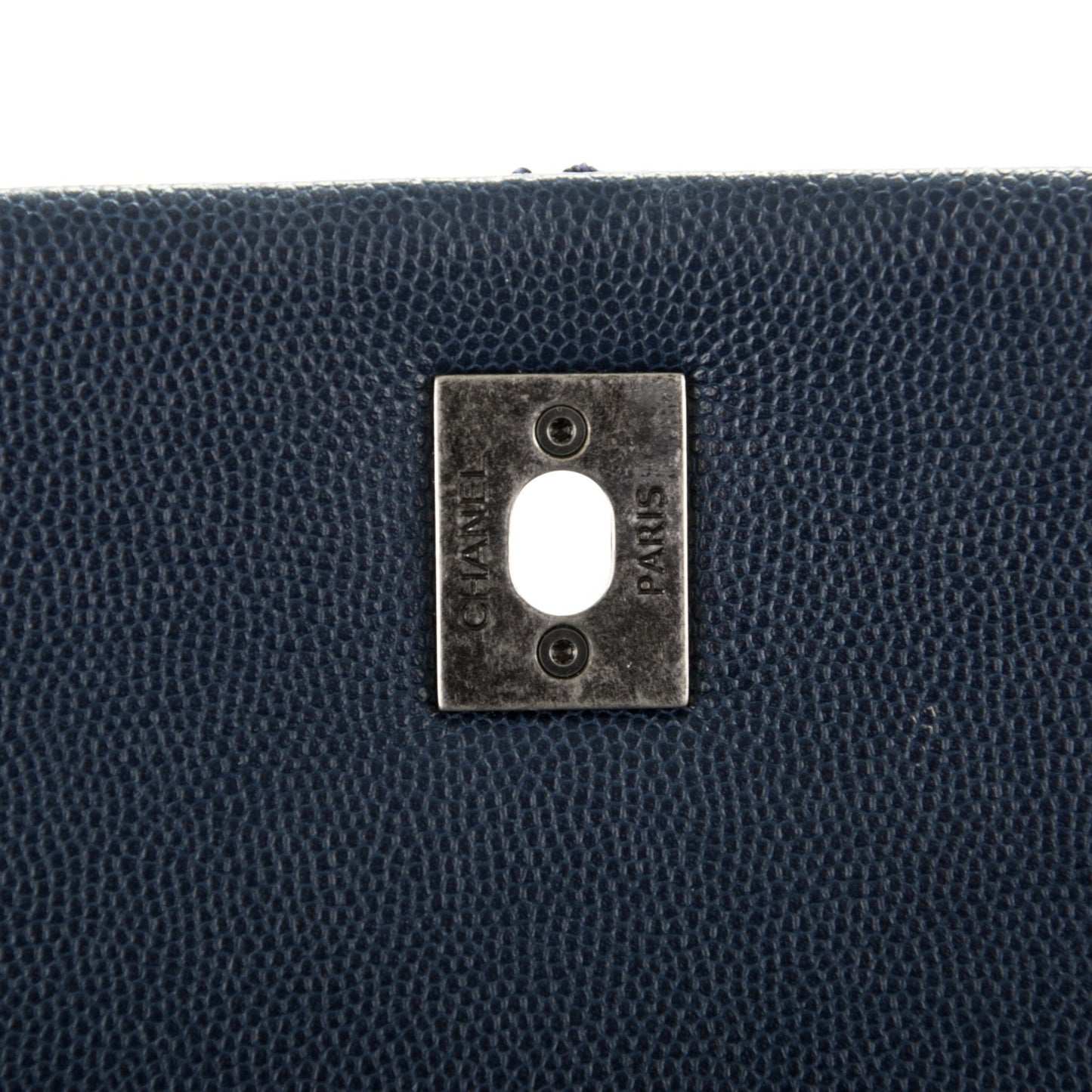 Caviar Quilted Small Coco Handle Flap Navy