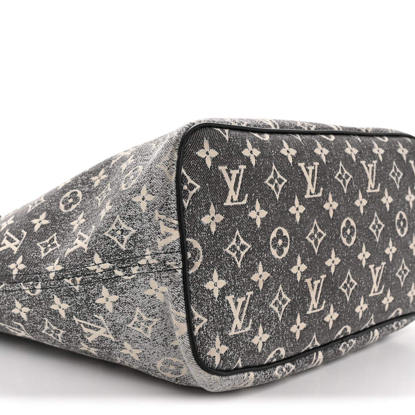 Denim Monogram Jacquard Neverfull MM  Grey