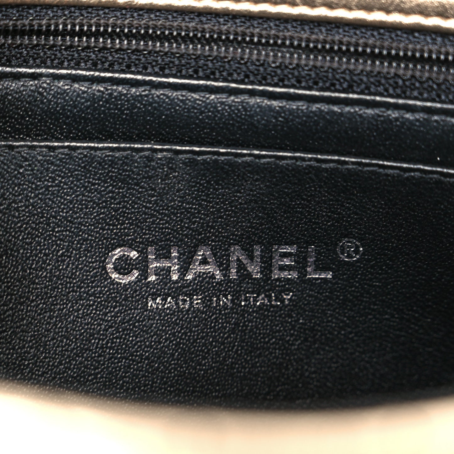 Metallic Lambskin Quilted Mini Square Flap Gold Black