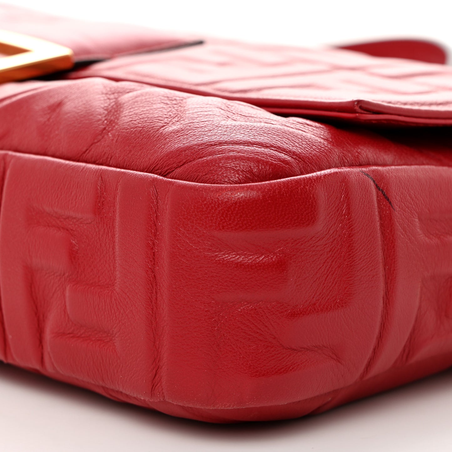 Nappa FF 1974 Embossed Large Baguette Fragola