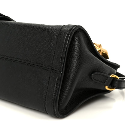 Alexander McQueen Pebbled Calfskin Mini Skull Padlock Zip Around Tote Black 11 of 11