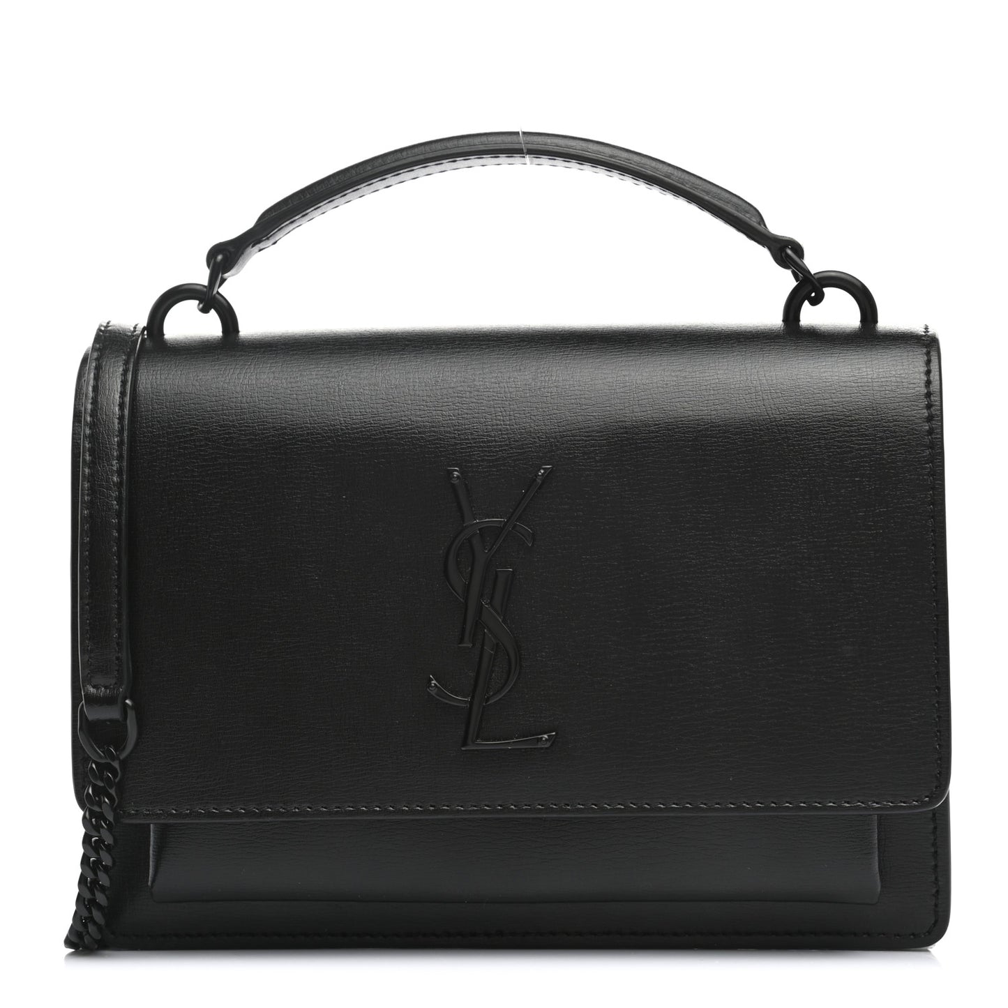 Calfskin Monogram Sunset Chain Wallet Black