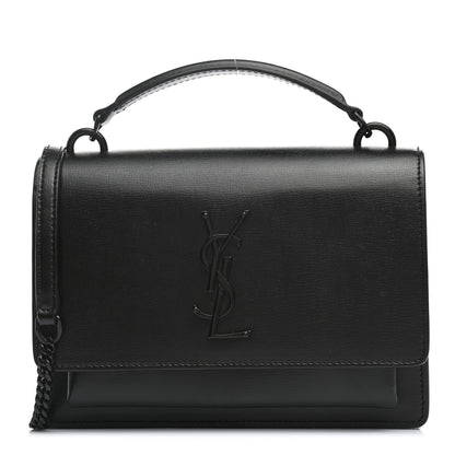 Saint Laurent Calfskin Monogram Sunset Chain Wallet Black 1 of 12