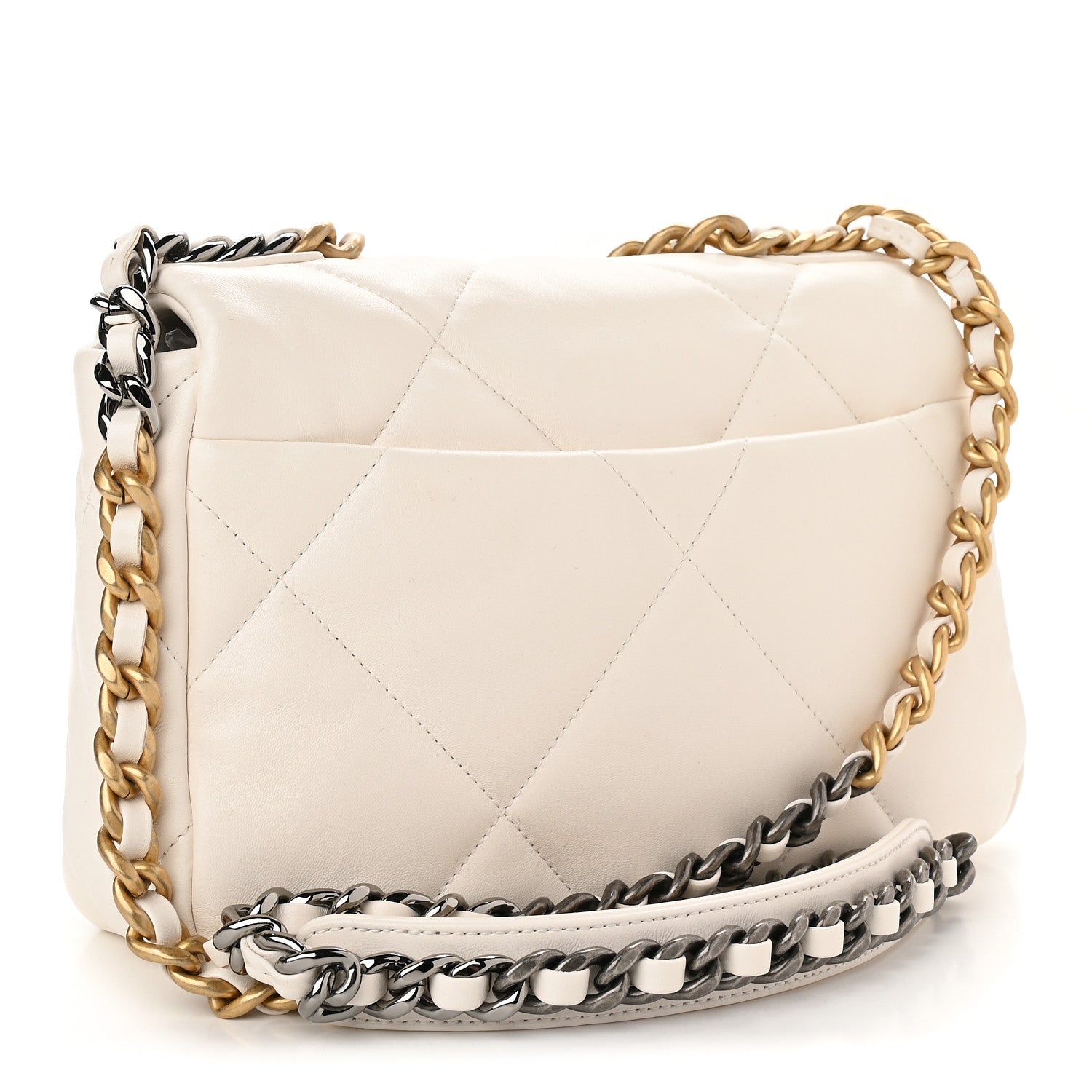 Chanel Lambskin Quilted Medium Chanel 19 Flap White 3 of 9