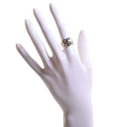 Hermes Sterling Silver 18K Gold Keyhole Heart Ring 50 US 5.25 2 of 8