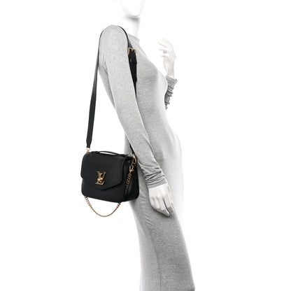 Louis Vuitton Grained Calfskin Lockme Oxford Black 2 of 13