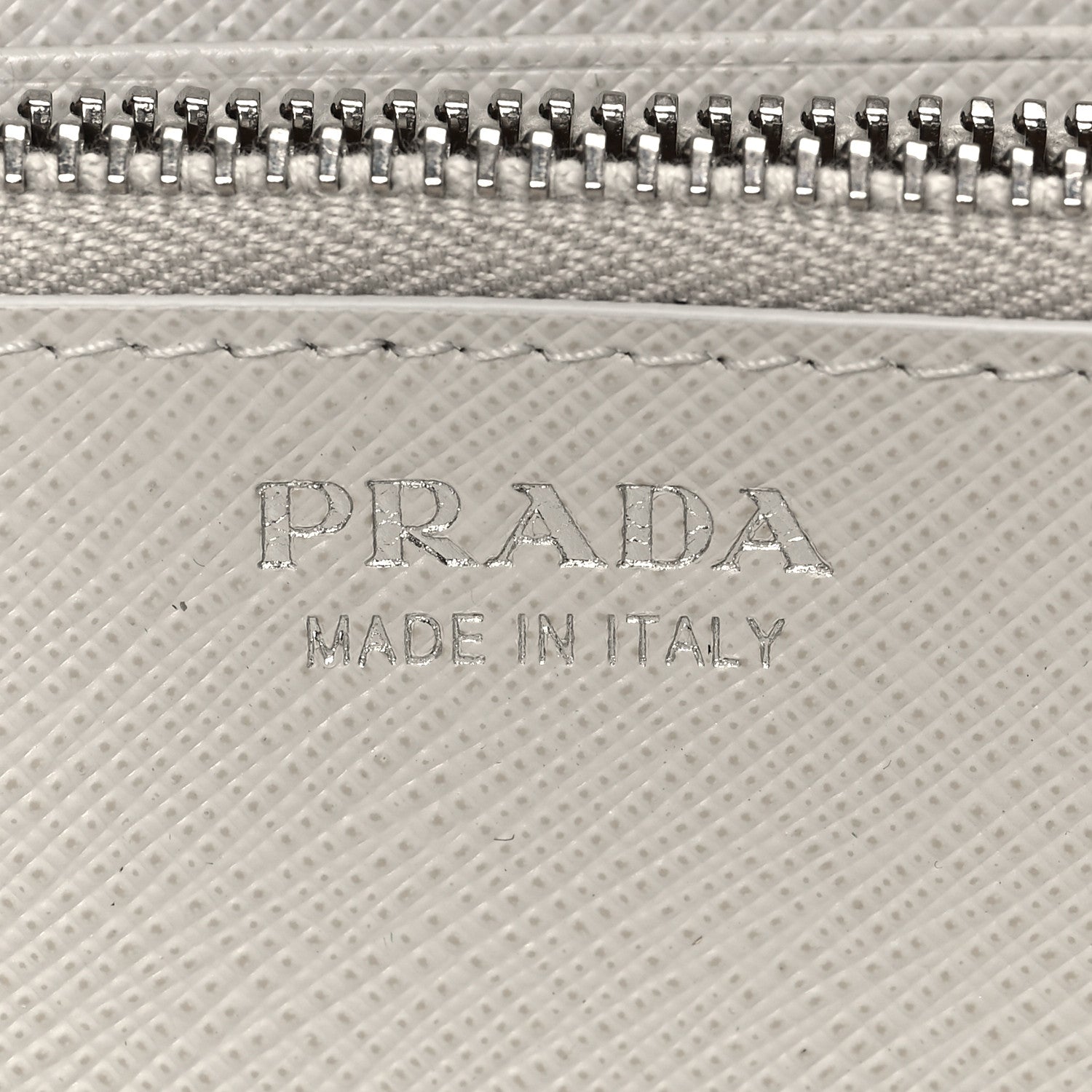Prada Saffiano Metal Zip Around Wallet Talco 6 of 7