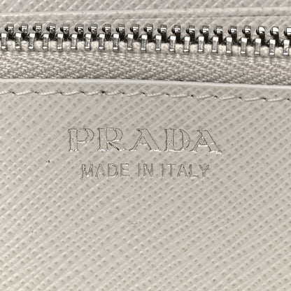 Prada Saffiano Metal Zip Around Wallet Talco 6 of 7