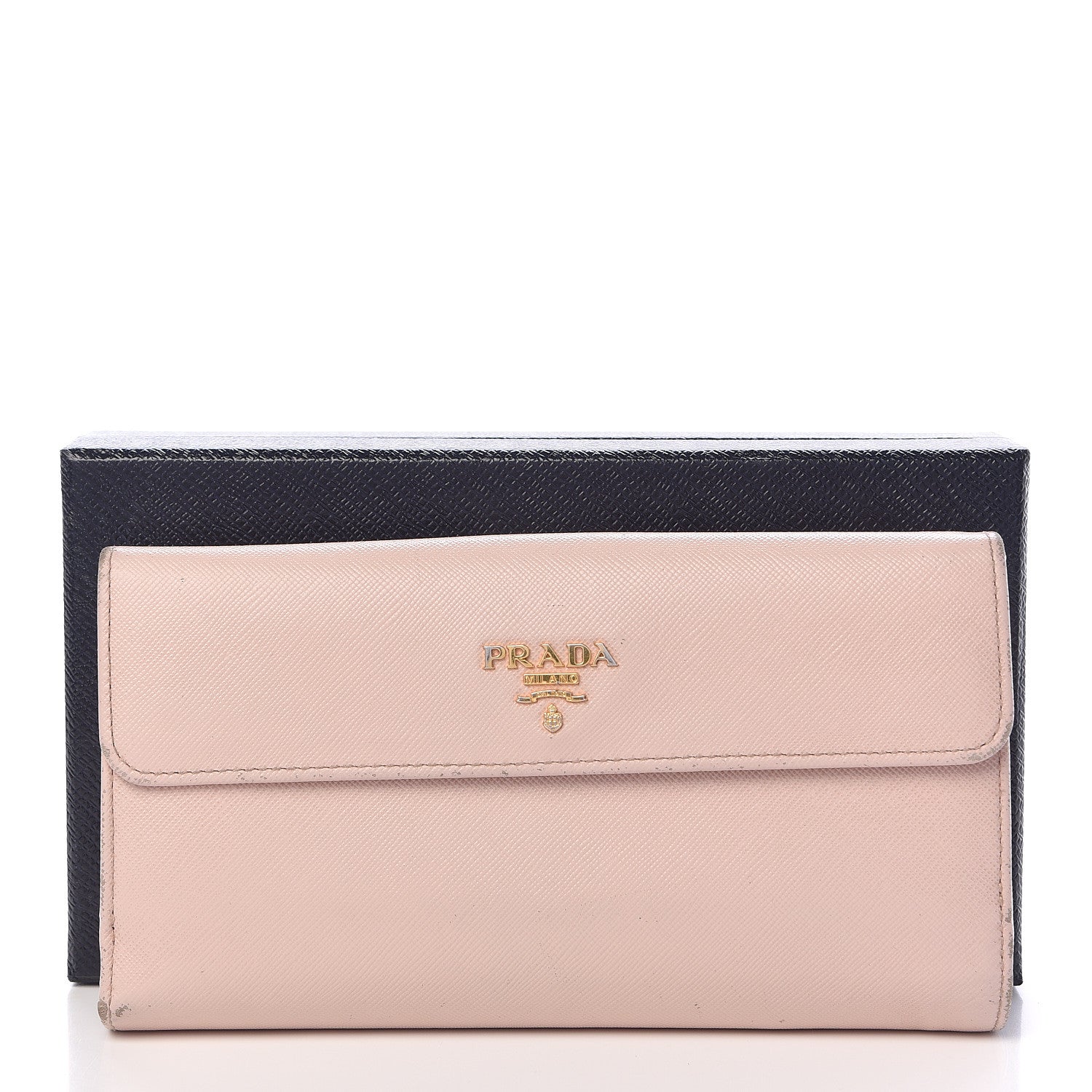 Prada Saffiano Metal Continental Flap Wallet Cipria 13 of 13