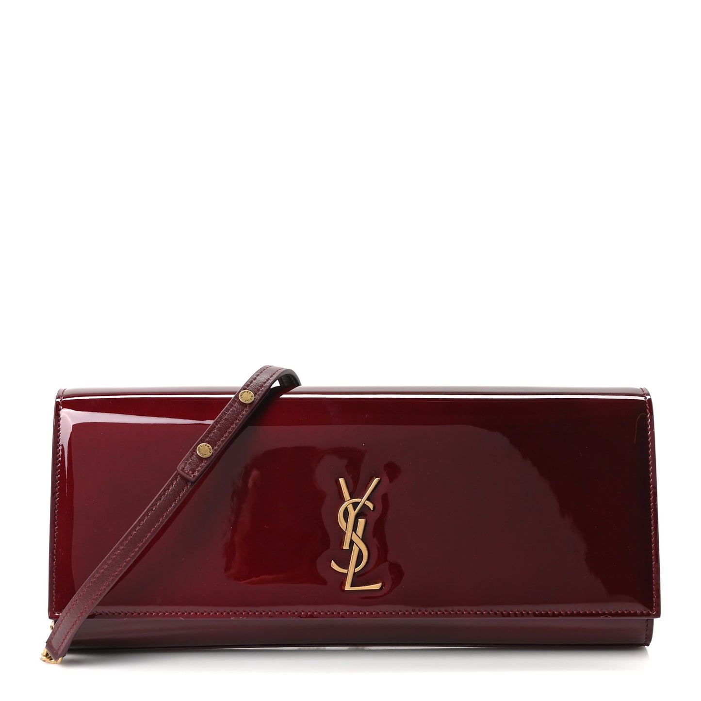 Patent Monogram Kate Clutch Gloss Burgundy