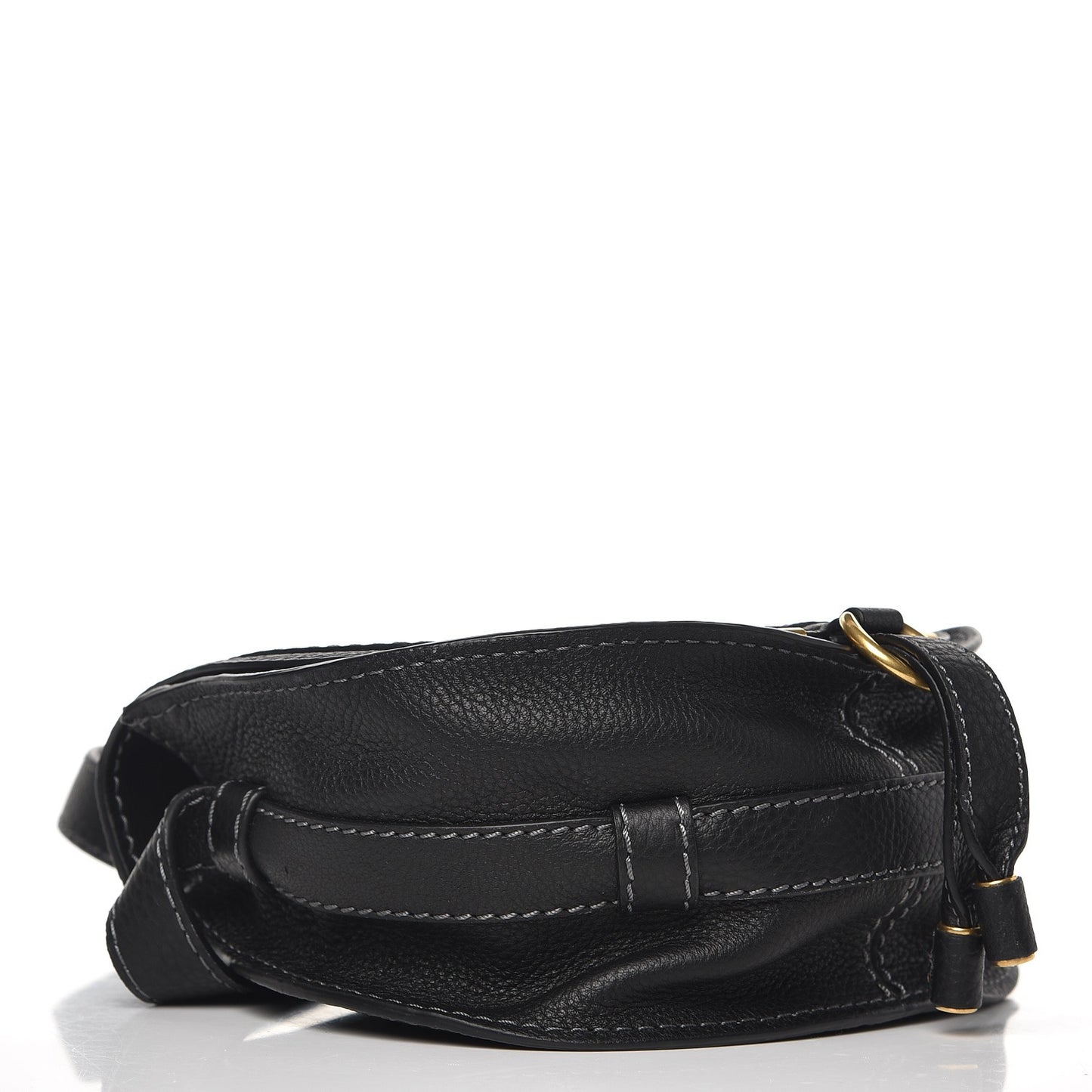 Calfskin Mini Marcie Round Crossbody Bag Black